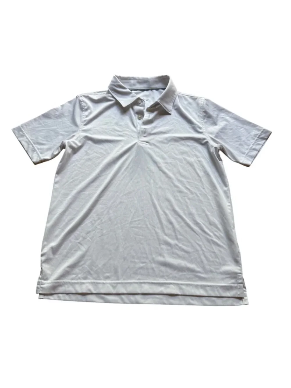 Johnnie-O Boys Size 10 White Preppy Golf Performance Short Sleeve Polo Shirt Top